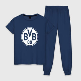 Женская пижама хлопок с принтом Borussia Dortmund #2 , 100% хлопок | брюки и футболка прямого кроя, без карманов, на брюках мягкая резинка на поясе и по низу штанин | боруссия | дортмунд