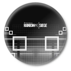 Значок с принтом RAINBOW SIX SIEGE ,  металл | круглая форма, металлическая застежка в виде булавки | action | game | rainbow six siege | tom clancys | игры | осада | радуга | радуга 6 | том кленси | шутер