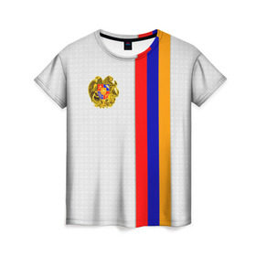 Женская футболка 3D с принтом I Love Armenia , 100% полиэфир ( синтетическое хлопкоподобное полотно) | прямой крой, круглый вырез горловины, длина до линии бедер | Тематика изображения на принте: armenia | армения | герб армении | ереван | флаг армении