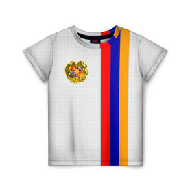 Детская футболка 3D с принтом I Love Armenia , 100% гипоаллергенный полиэфир | прямой крой, круглый вырез горловины, длина до линии бедер, чуть спущенное плечо, ткань немного тянется | armenia | армения | герб армении | ереван | флаг армении