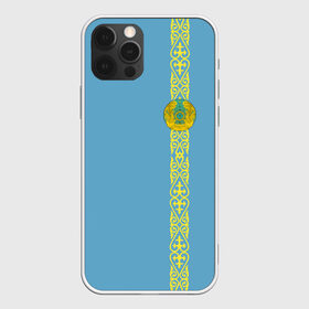 Чехол для iPhone 12 Pro Max с принтом Казахстан лента с гербом , Силикон |  | kaz | kazakhstan | kz | герб | казахстан | орнамент | флаг