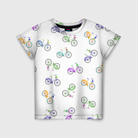 Детская футболка 3D с принтом Радужные велосипеды , 100% гипоаллергенный полиэфир | прямой крой, круглый вырез горловины, длина до линии бедер, чуть спущенное плечо, ткань немного тянется | 