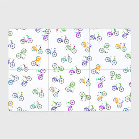 Магнитный плакат 3Х2 с принтом Радужные велосипеды , Полимерный материал с магнитным слоем | 6 деталей размером 9*9 см | 