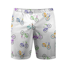 Мужские шорты 3D спортивные с принтом Радужные велосипеды ,  |  | 