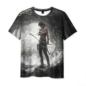 Мужская футболка 3D с принтом Tomb Raider , 100% полиэфир | прямой крой, круглый вырез горловины, длина до линии бедер | Тематика изображения на принте: croft | lara | raider | tomb | гробниц | игра | крофт | лара | расхитительница