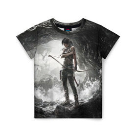 Детская футболка 3D с принтом Tomb Raider , 100% гипоаллергенный полиэфир | прямой крой, круглый вырез горловины, длина до линии бедер, чуть спущенное плечо, ткань немного тянется | croft | lara | raider | tomb | гробниц | игра | крофт | лара | расхитительница