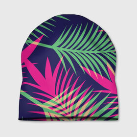Шапка 3D с принтом Листья Пальмы , 100% полиэстер | универсальный размер, печать по всей поверхности изделия | весна | джунгли | для весны | для лета | лес | лето | листья | текстура | тропики | тропический | цветы