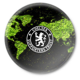 Значок с принтом Chelsea WORLD ,  металл | круглая форма, металлическая застежка в виде булавки | 