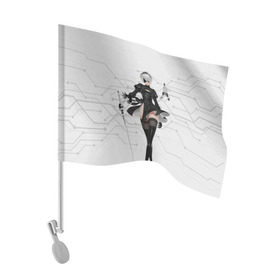 Флаг для автомобиля с принтом NieR Automata 1 , 100% полиэстер | Размер: 30*21 см | nier automata. b2. игра