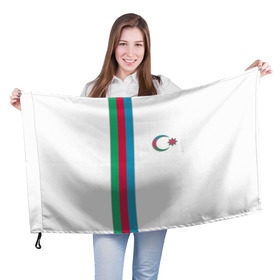 Флаг 3D с принтом I Love Azerbajdzhan , 100% полиэстер | плотность ткани — 95 г/м2, размер — 67 х 109 см. Принт наносится с одной стороны | Тематика изображения на принте: azerbajdzhan | азербайджан