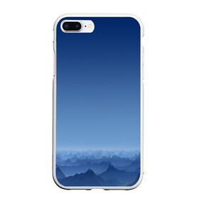 Чехол для iPhone 7Plus/8 Plus матовый с принтом Blue Mountains , Силикон | Область печати: задняя сторона чехла, без боковых панелей | вид | горы | ночь | пейзаж | природа | синий | скалы | сумерки | туман | утро