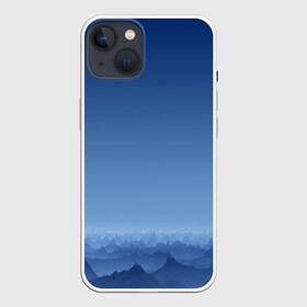 Чехол для iPhone 13 с принтом Blue Mountains ,  |  | вид | горы | ночь | пейзаж | природа | синий | скалы | сумерки | туман | утро