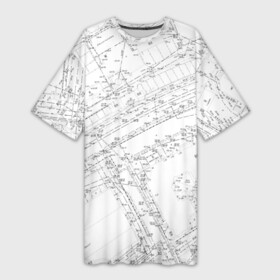 Платье-футболка 3D с принтом Топография_01 ,  |  | survey | геодезист | геодезия | топография