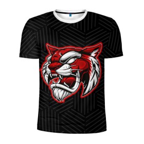 Мужская футболка 3D спортивная с принтом RED TIGER / Красный тигр , 100% полиэстер с улучшенными характеристиками | приталенный силуэт, круглая горловина, широкие плечи, сужается к линии бедра | 