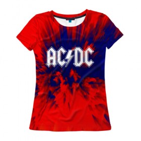 Женская футболка 3D с принтом AC/DC , 100% полиэфир ( синтетическое хлопкоподобное полотно) | прямой крой, круглый вырез горловины, длина до линии бедер | ac dc | atco | atlantic | columbia | east west | elektra | emi | epic | ангус янг | крис слэйд | музыка | стиви янг | эксл роуз