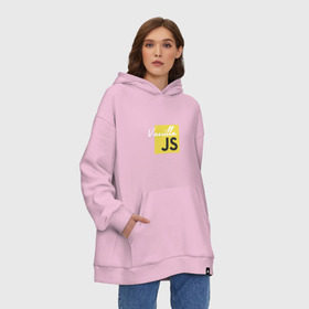 Худи SuperOversize хлопок с принтом Vanilla JS , 70% хлопок, 30% полиэстер, мягкий начес внутри | карман-кенгуру, эластичная резинка на манжетах и по нижней кромке, двухслойный капюшон
 | code | javascript | js | programming | vanilla | код | кодер | программирование | программист | разработчик | скрипт