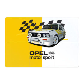 Магнитный плакат 3Х2 с принтом Opel Motor Sport Ascona B , Полимерный материал с магнитным слоем | 6 деталей размером 9*9 см | 
