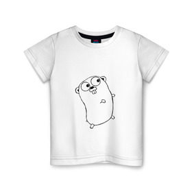 Детская футболка хлопок с принтом Golang , 100% хлопок | круглый вырез горловины, полуприлегающий силуэт, длина до линии бедер | go | golang | код | кодер | компьютер | программирование | программист | язык программирования