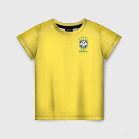 Детская футболка 3D с принтом Бразилия 2018 , 100% гипоаллергенный полиэфир | прямой крой, круглый вырез горловины, длина до линии бедер, чуть спущенное плечо, ткань немного тянется | brazil | бразилия