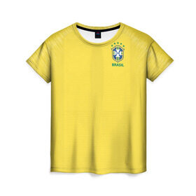 Женская футболка 3D с принтом Бразилия 2018 , 100% полиэфир ( синтетическое хлопкоподобное полотно) | прямой крой, круглый вырез горловины, длина до линии бедер | brazil | бразилия