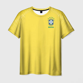 Мужская футболка 3D с принтом Бразилия 2018 , 100% полиэфир | прямой крой, круглый вырез горловины, длина до линии бедер | brazil | бразилия