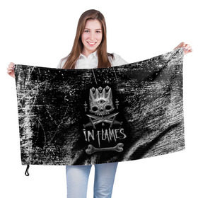 Флаг 3D с принтом In Flames King , 100% полиэстер | плотность ткани — 95 г/м2, размер — 67 х 109 см. Принт наносится с одной стороны | 