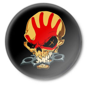 Значок с принтом Five Finger Death Punch 10 ,  металл | круглая форма, металлическая застежка в виде булавки | 5fdp | ffdp | five finger death punch