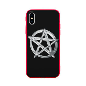 Чехол для Apple iPhone X силиконовый матовый с принтом Пентаграмма , Силикон | Печать на задней стороне чехла, без боковой панели | звезда | знаки | круг | магия | оккультизм | пентаграмма | пентакль | символы | сокральность | эзотерика