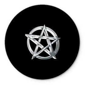Коврик круглый с принтом Пентаграмма , резина и полиэстер | круглая форма, изображение наносится на всю лицевую часть | звезда | знаки | круг | магия | оккультизм | пентаграмма | пентакль | символы | сокральность | эзотерика