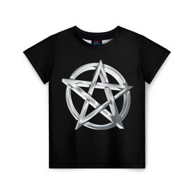 Детская футболка 3D с принтом Пентаграмма , 100% гипоаллергенный полиэфир | прямой крой, круглый вырез горловины, длина до линии бедер, чуть спущенное плечо, ткань немного тянется | звезда | знаки | круг | магия | оккультизм | пентаграмма | пентакль | символы | сокральность | эзотерика