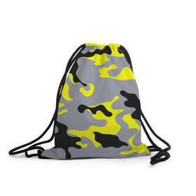 Рюкзак-мешок 3D с принтом Yellow camouflage , 100% полиэстер | плотность ткани — 200 г/м2, размер — 35 х 45 см; лямки — толстые шнурки, застежка на шнуровке, без карманов и подкладки | Тематика изображения на принте: camouflage | камуфляж | комуфляж