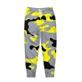 Мужские брюки 3D с принтом Yellow camouflage , 100% полиэстер | манжеты по низу, эластичный пояс регулируется шнурком, по бокам два кармана без застежек, внутренняя часть кармана из мелкой сетки | camouflage | камуфляж | комуфляж