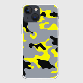 Чехол для iPhone 13 mini с принтом Yellow camouflage ,  |  | Тематика изображения на принте: camouflage | камуфляж | комуфляж