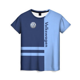 Женская футболка 3D с принтом Volkswagen , 100% полиэфир ( синтетическое хлопкоподобное полотно) | прямой крой, круглый вырез горловины, длина до линии бедер | volkswagen | авто | автомобиль | вольксваген | лого | машина | фолькс ваген | фольксваген | эмблема