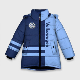 Зимняя куртка для девочек 3D с принтом Volkswagen , ткань верха — 100% полиэстер; подклад — 100% полиэстер, утеплитель — 100% полиэстер. | длина ниже бедра, удлиненная спинка, воротник стойка и отстегивающийся капюшон. Есть боковые карманы с листочкой на кнопках, утяжки по низу изделия и внутренний карман на молнии. 

Предусмотрены светоотражающий принт на спинке, радужный светоотражающий элемент на пуллере молнии и на резинке для утяжки. | volkswagen | авто | автомобиль | вольксваген | лого | машина | фолькс ваген | фольксваген | эмблема