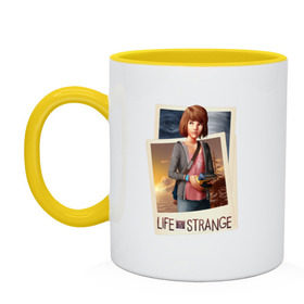 Кружка двухцветная с принтом Life is Strange. Max , керамика | объем — 330 мл, диаметр — 80 мм. Цветная ручка и кайма сверху, в некоторых цветах — вся внутренняя часть | жизнь | макс | странная