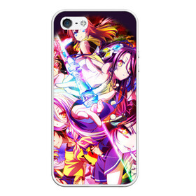 Чехол для iPhone 5/5S матовый с принтом No Game No Life , Силикон | Область печати: задняя сторона чехла, без боковых панелей | no game | no game no life | no life | zero | нет игры нет жизни