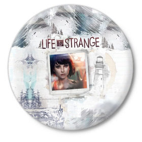 Значок с принтом Max. Life is Strange. ,  металл | круглая форма, металлическая застежка в виде булавки | Тематика изображения на принте: макс | странная жизнь