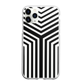 Чехол для iPhone 11 Pro Max матовый с принтом Кибер Зебра , Силикон |  | black and white stripes | geometry | vest | zebra | геометрия | зебра | тельняшка | черно белая полоска