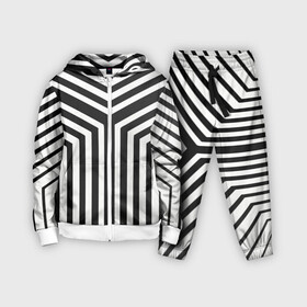 Детский костюм 3D с принтом Кибер Зебра ,  |  | black and white stripes | geometry | vest | zebra | геометрия | зебра | тельняшка | черно белая полоска