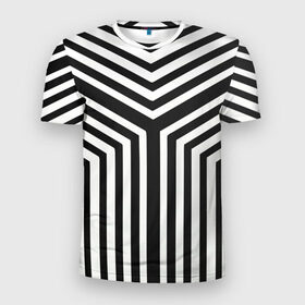 Мужская футболка 3D спортивная с принтом Кибер Зебра , 100% полиэстер с улучшенными характеристиками | приталенный силуэт, круглая горловина, широкие плечи, сужается к линии бедра | black and white stripes | geometry | vest | zebra | геометрия | зебра | тельняшка | черно белая полоска