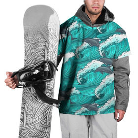Накидка на куртку 3D с принтом Дельфины , 100% полиэстер |  | Тематика изображения на принте: dolphins | fish | ocean | pattern | sea | summer | waves | волны | дельфины | лето | море | океан | паттерн | рыбы