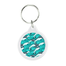Брелок круглый с принтом Дельфины , пластик и полированная сталь | круглая форма, металлическое крепление в виде кольца | dolphins | fish | ocean | pattern | sea | summer | waves | волны | дельфины | лето | море | океан | паттерн | рыбы