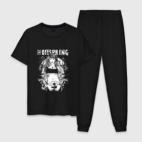 Мужская пижама хлопок с принтом The Offspring , 100% хлопок | брюки и футболка прямого кроя, без карманов, на брюках мягкая резинка на поясе и по низу штанин
 | offspring | офспринг | оффспринг | рок