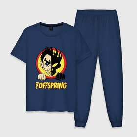 Мужская пижама хлопок с принтом The Offspring , 100% хлопок | брюки и футболка прямого кроя, без карманов, на брюках мягкая резинка на поясе и по низу штанин
 | the offspring | офспринг | оффспринг | рок