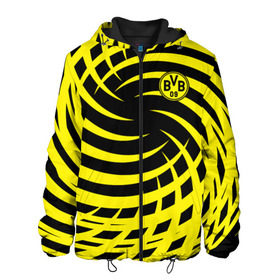Мужская куртка 3D с принтом FC Borussia Dortmund , ткань верха — 100% полиэстер, подклад — флис | прямой крой, подол и капюшон оформлены резинкой с фиксаторами, два кармана без застежек по бокам, один большой потайной карман на груди. Карман на груди застегивается на липучку | боруссия | дортмунд