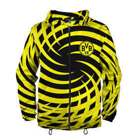 Мужская ветровка 3D с принтом FC Borussia Dortmund , 100% полиэстер | подол и капюшон оформлены резинкой с фиксаторами, два кармана без застежек по бокам, один потайной карман на груди | боруссия | дортмунд