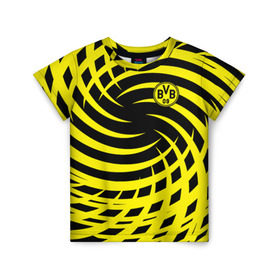 Детская футболка 3D с принтом FC Borussia Dortmund , 100% гипоаллергенный полиэфир | прямой крой, круглый вырез горловины, длина до линии бедер, чуть спущенное плечо, ткань немного тянется | боруссия | дортмунд