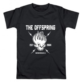 Мужская футболка хлопок с принтом The Offspring est 1984 , 100% хлопок | прямой крой, круглый вырез горловины, длина до линии бедер, слегка спущенное плечо. | Тематика изображения на принте: offspring | офспринг | оффспринг | рок