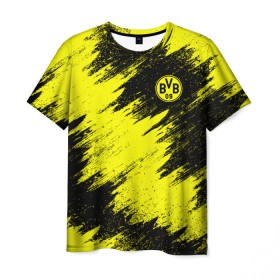 Мужская футболка 3D с принтом FC Borussia Dortmund , 100% полиэфир | прямой крой, круглый вырез горловины, длина до линии бедер | Тематика изображения на принте: боруссия | дортмунд